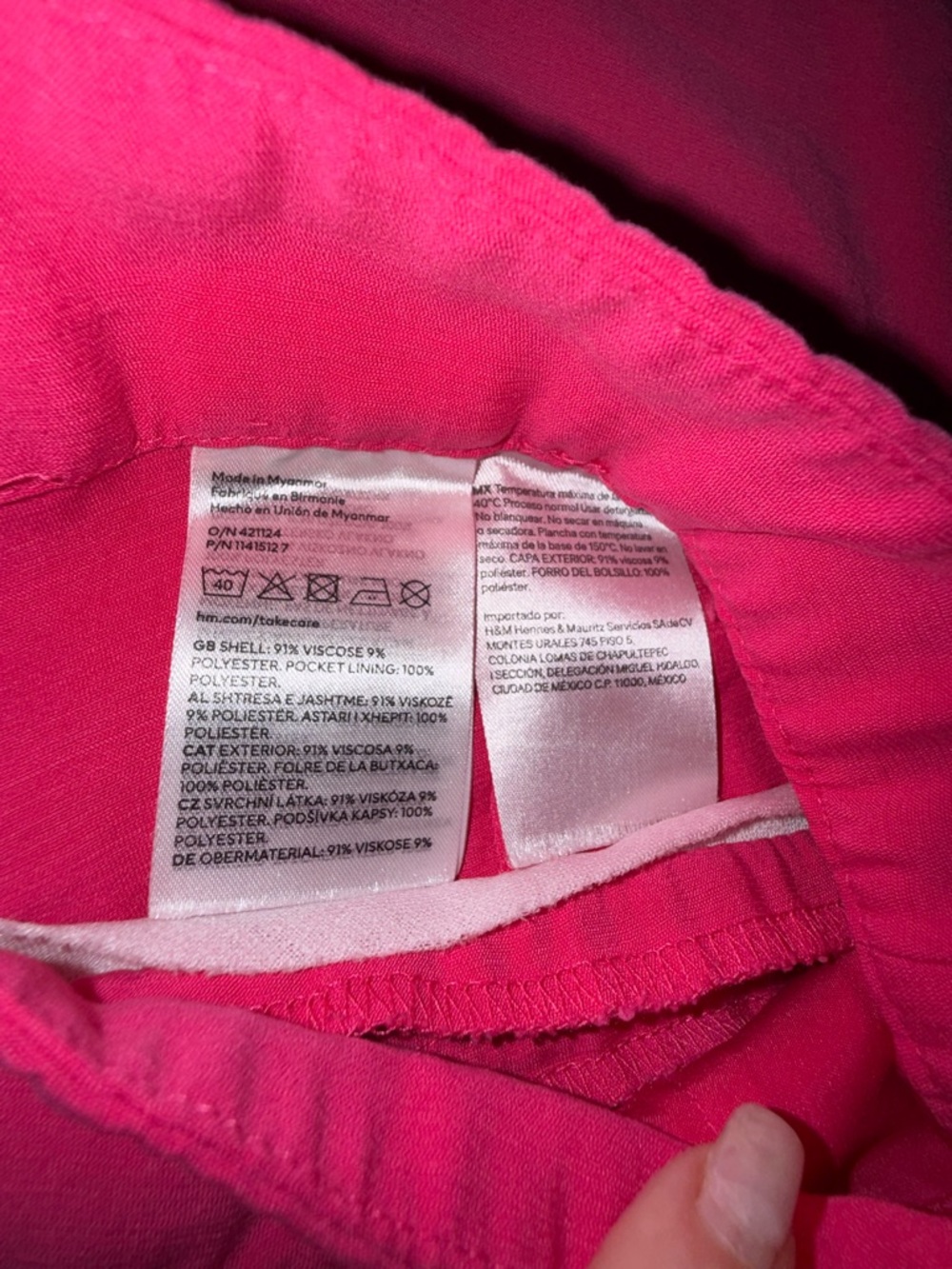 UEC H&M FUSCIA HOT PINK SLIT HEM FLOWING DRESS PANTS TROUSERS SZ 6 - Picture 10 of 14